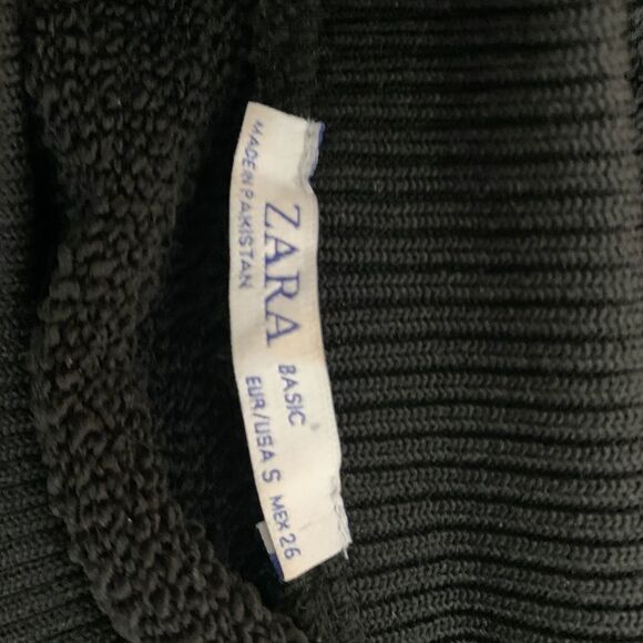 Zara Basic Black Crew Neck Sweatshirt/Sweater Unisex - Picture 10 of 11